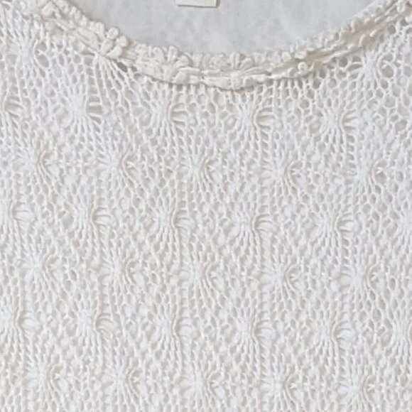 CATO WOMAN White Lace Pullover Top w Sheer Chiffon Flared Sleeves; Size 18/20W - Picture 3 of 6